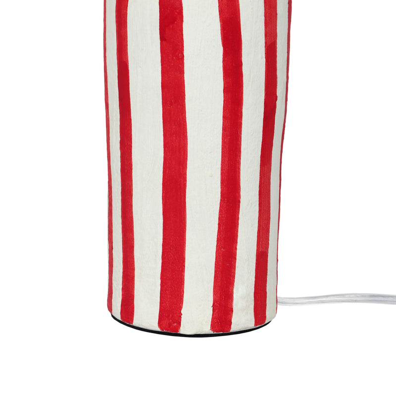 Maiori Red Striped Papier Mache Table Lamp
