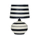 Positano Black Striped Papier Mache Table Lamp