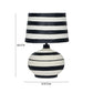 Positano Black Striped Papier Mache Table Lamp