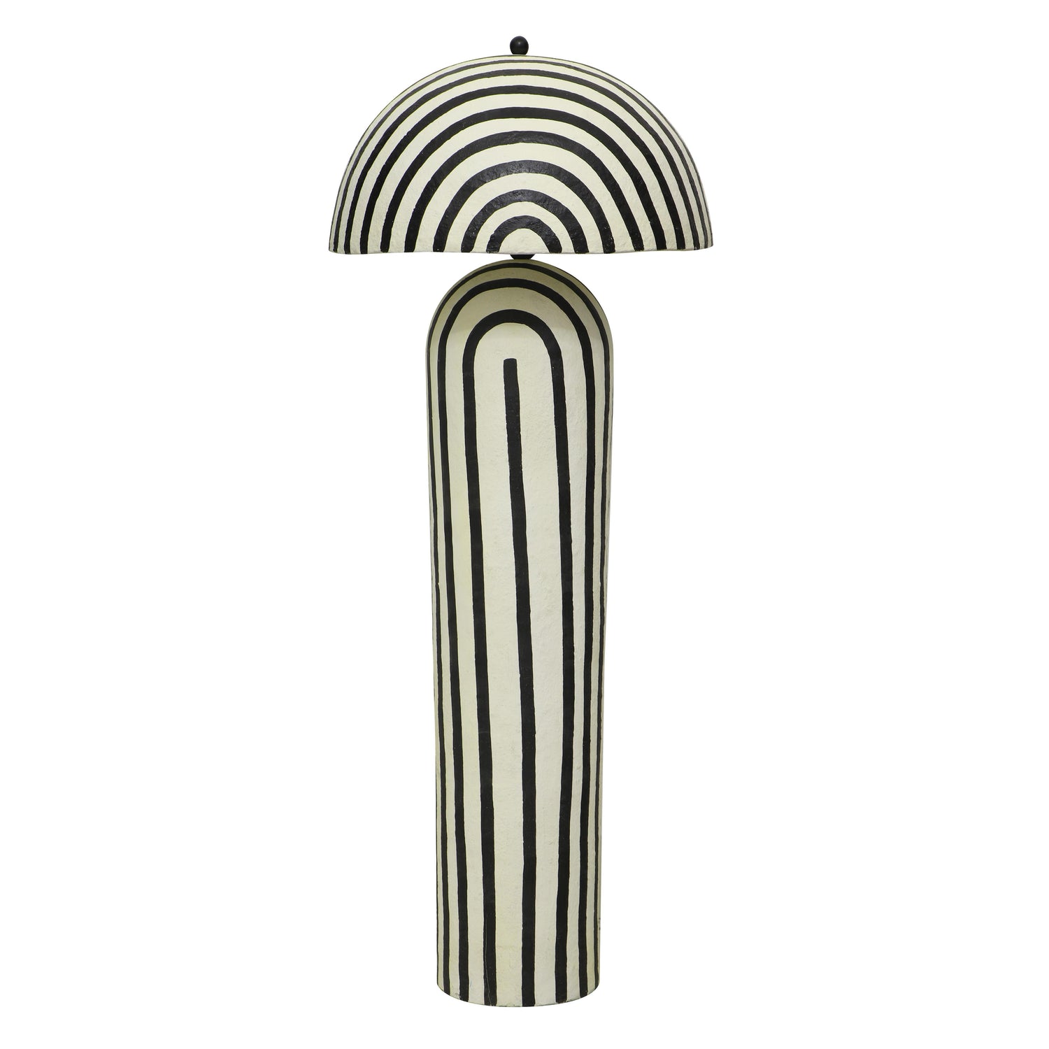 Maiori Black Striped Papier Mache Floor Lamp