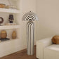 Maiori Black Striped Papier Mache Floor Lamp