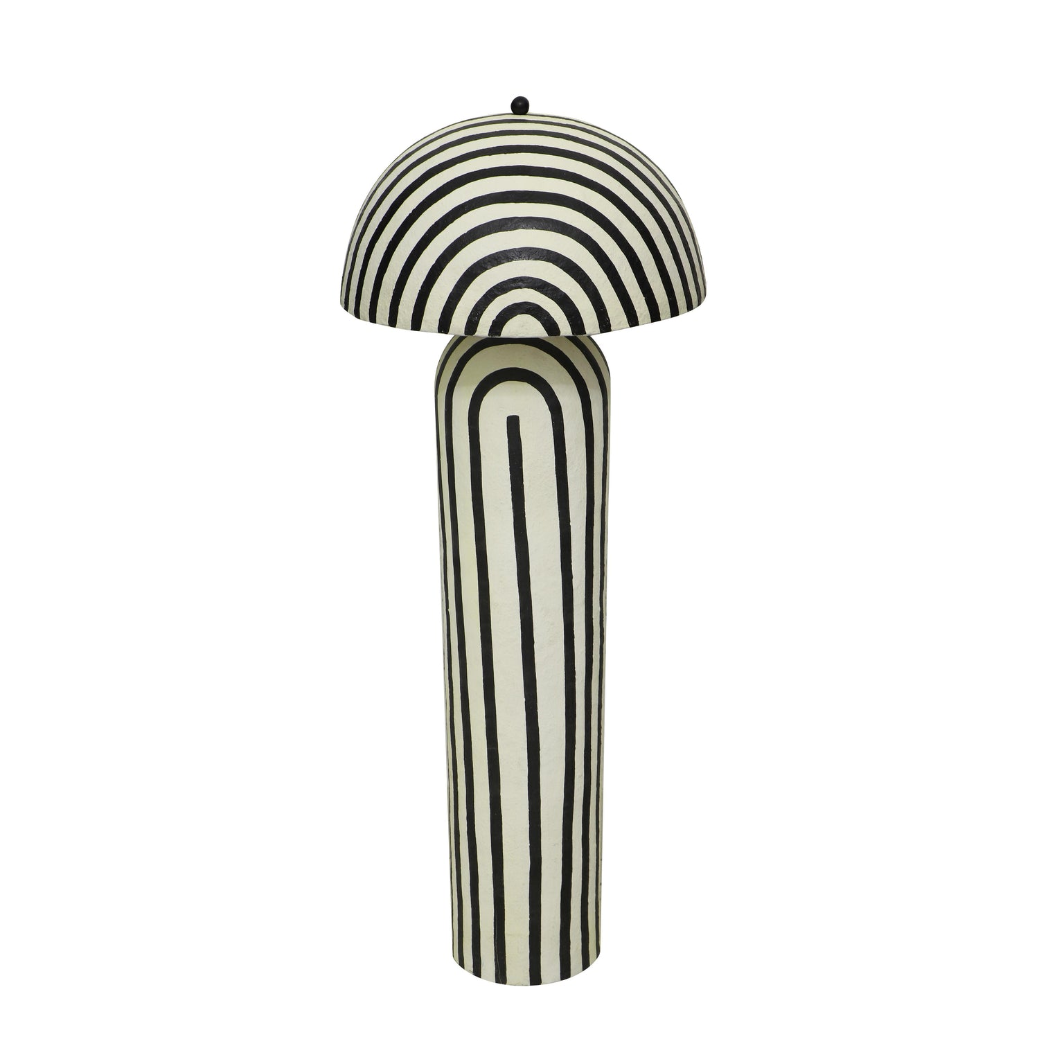 Maiori Black Striped Papier Mache Floor Lamp