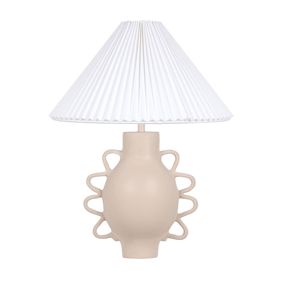 Hazza Cream Pleated Table Lamp