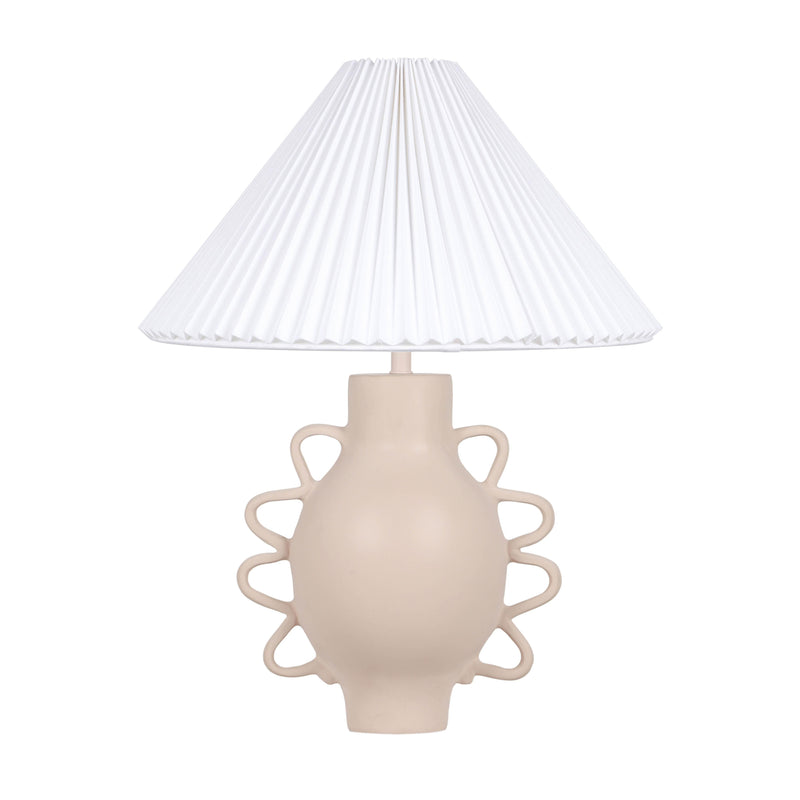 Hazza Cream Pleated Table Lamp