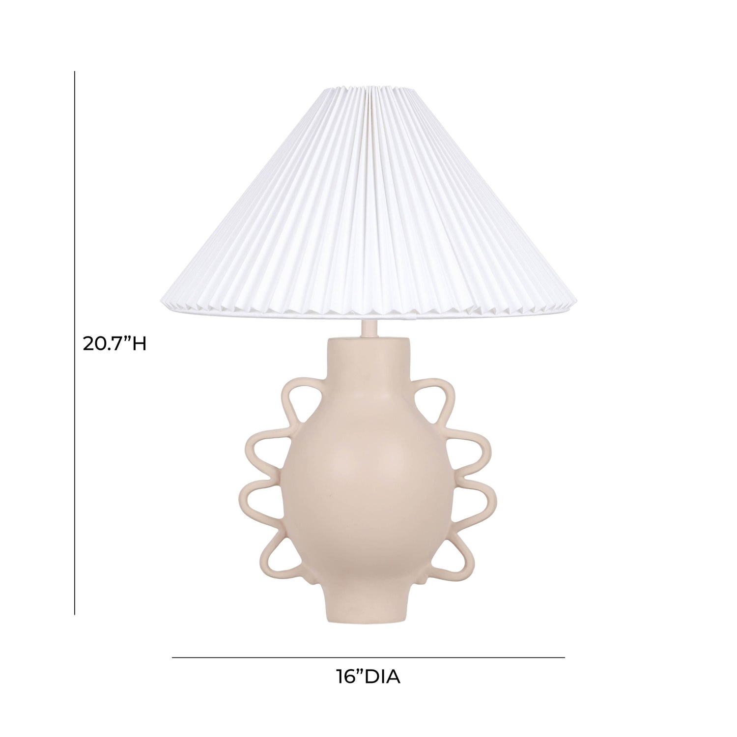 Hazza Cream Pleated Table Lamp
