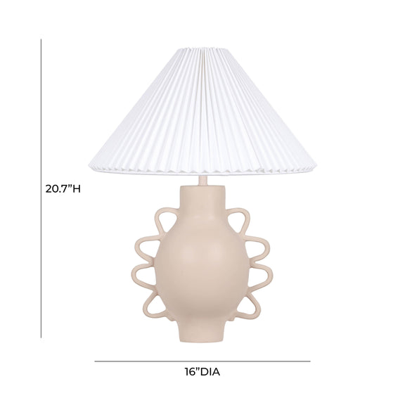 Hazza Cream Pleated Table Lamp