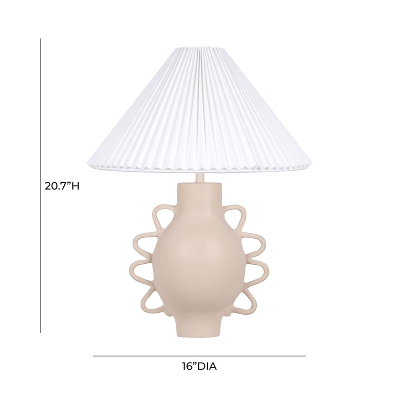 Hazza Cream Pleated Table Lamp