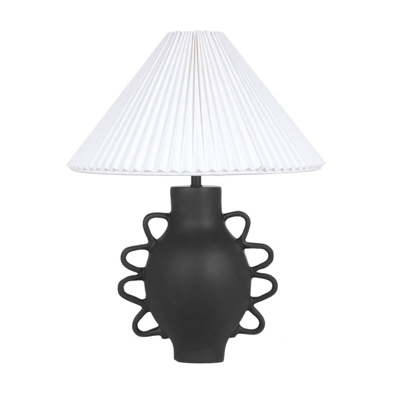 Hazza Black Pleated Table Lamp