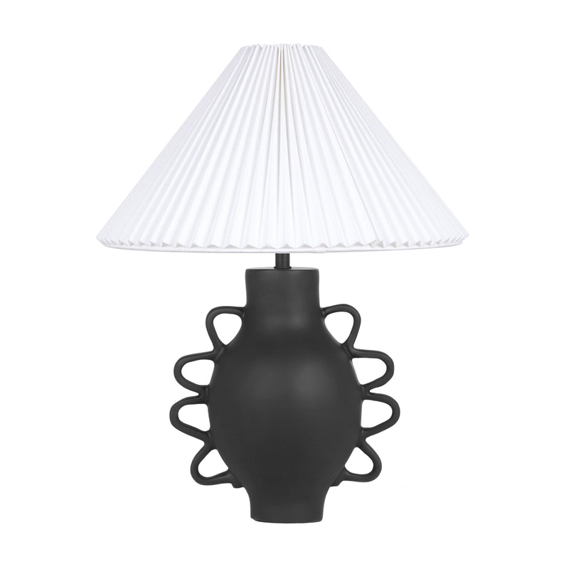Hazza Black Pleated Table Lamp