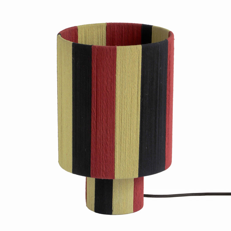 Guinevere Red and Yellow Striped Cotton Table Lamp