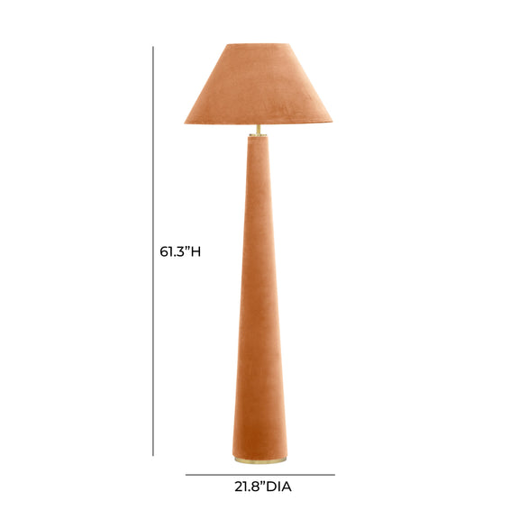 Graham Terracotta Velvet Floor Lamp