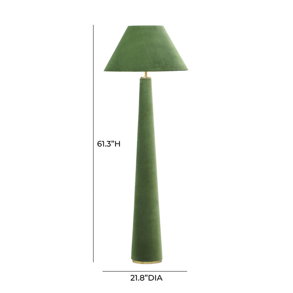 Graham Moss Green Velvet Floor Lamp