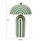 Maiori Dark Green Striped Papier Mache Table Lamp