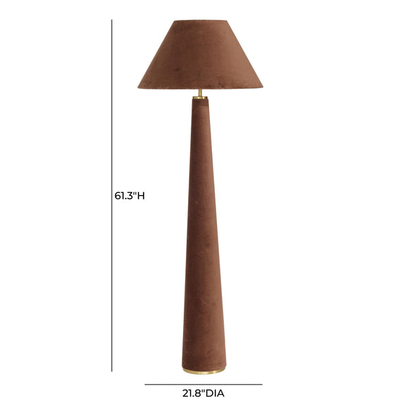 Graham Chocolate Brown Velvet Floor Lamp