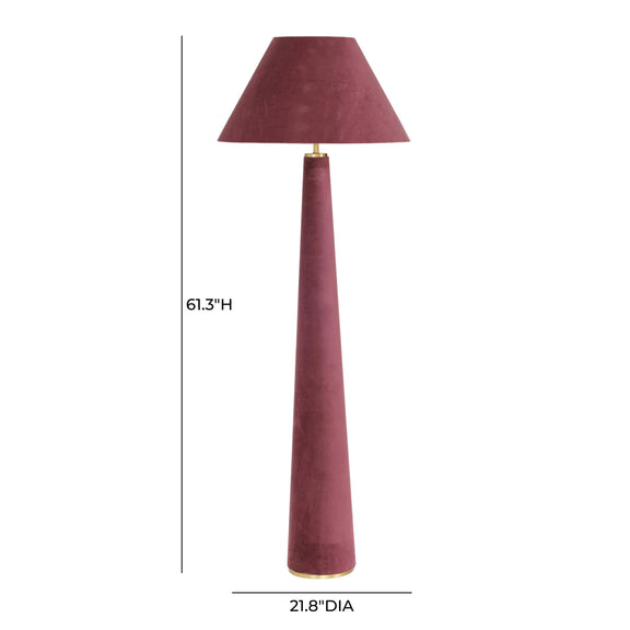Graham Burgundy Velvet Floor Lamp