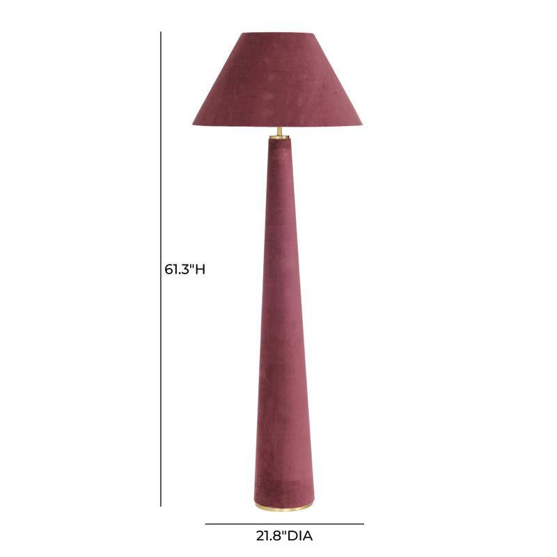 Graham Burgundy Velvet Floor Lamp