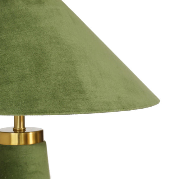 Graham Moss Green Velvet Table Lamp