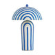 Maiori Striped Papier Mache Table Lamp - Blue Stripes