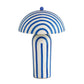 Maiori Striped Papier Mache Table Lamp - Blue Stripes