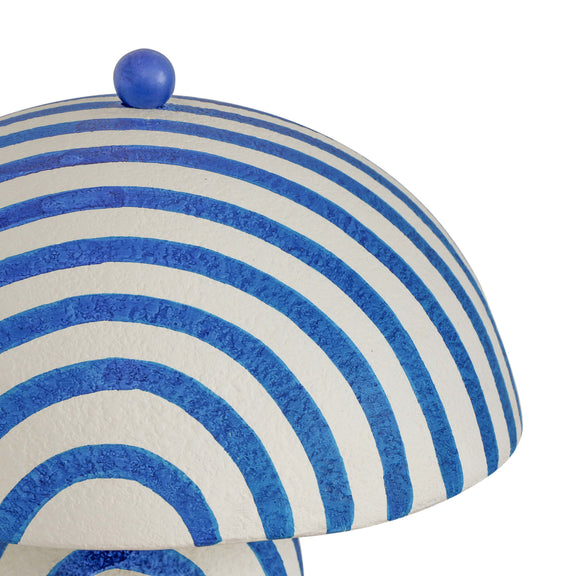 Maiori Striped Papier Mache Table Lamp - Blue Stripes