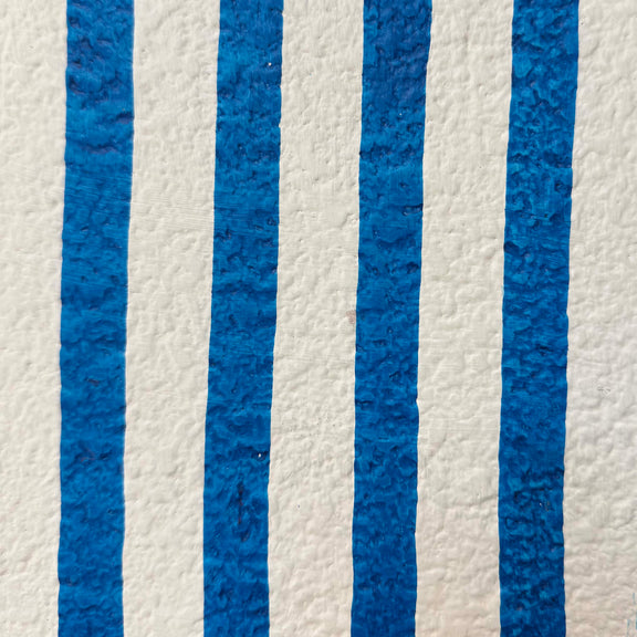 Maiori Striped Papier Mache Table Lamp - Blue Stripes