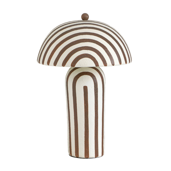 Maiori Striped Papier Mache Table Lamp - Brown Stripes