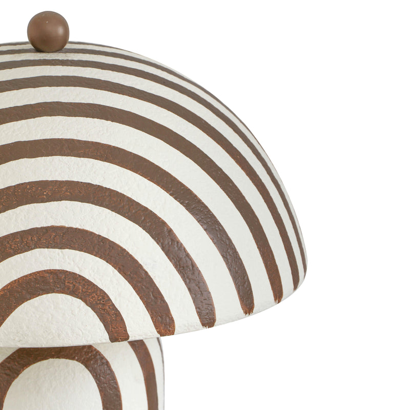 Maiori Striped Papier Mache Table Lamp - Brown Stripes