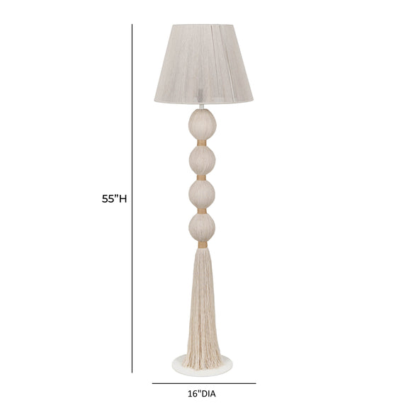 Samba White Cotton Floor Lamp