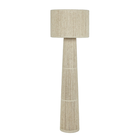 Tapered Natural Chenille Fiber Floor Lamp