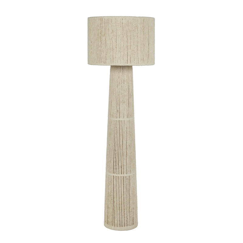 Tapered Natural Chenille Fiber Floor Lamp