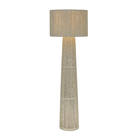 Tapered Natural Chenille Fiber Floor Lamp