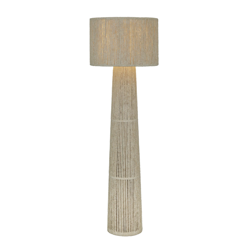 Tapered Natural Chenille Fiber Floor Lamp