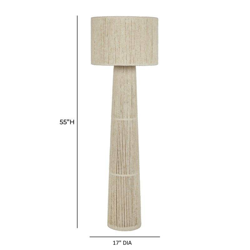 Tapered Natural Chenille Fiber Floor Lamp