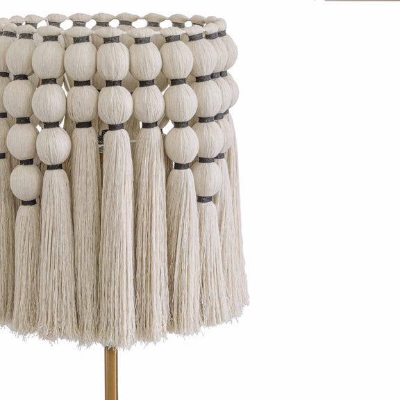 Tutu Cream Cotton Tasseled Floor Lamp