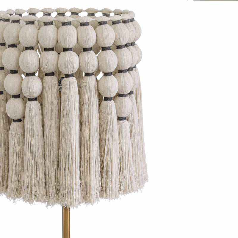 Tutu Cream Cotton Tasseled Floor Lamp