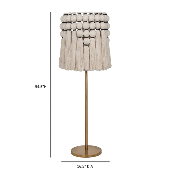 Tutu Cream Cotton Tasseled Floor Lamp