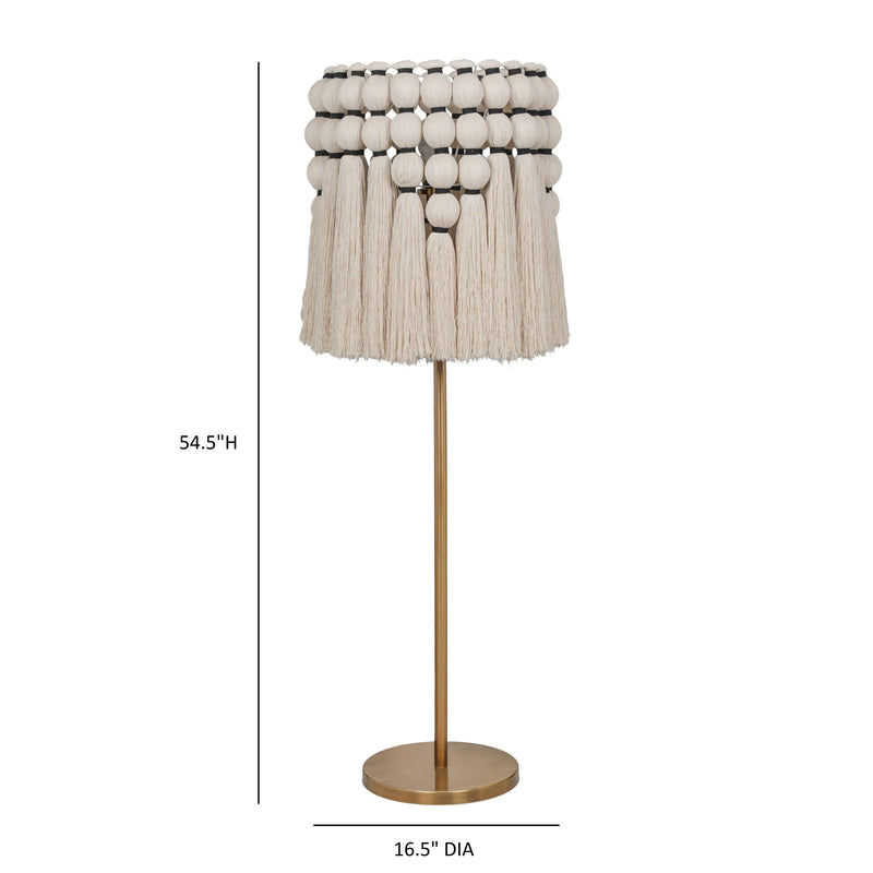 Tutu Cream Cotton Tasseled Floor Lamp