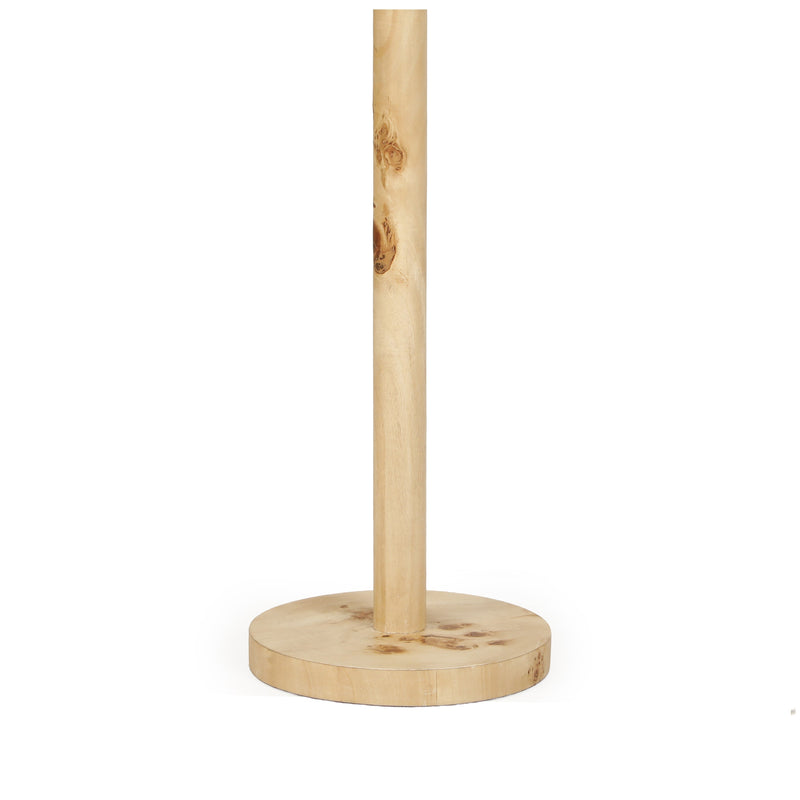 Lamia Natural Burl and Raffia Contract-Grade Table Lamp