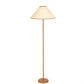 Keria Natural Vegan Leather and Raffia Contract-Grade Floor Lamp