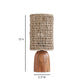 Kombu Natural Raffia and Wood Small Table Lamp