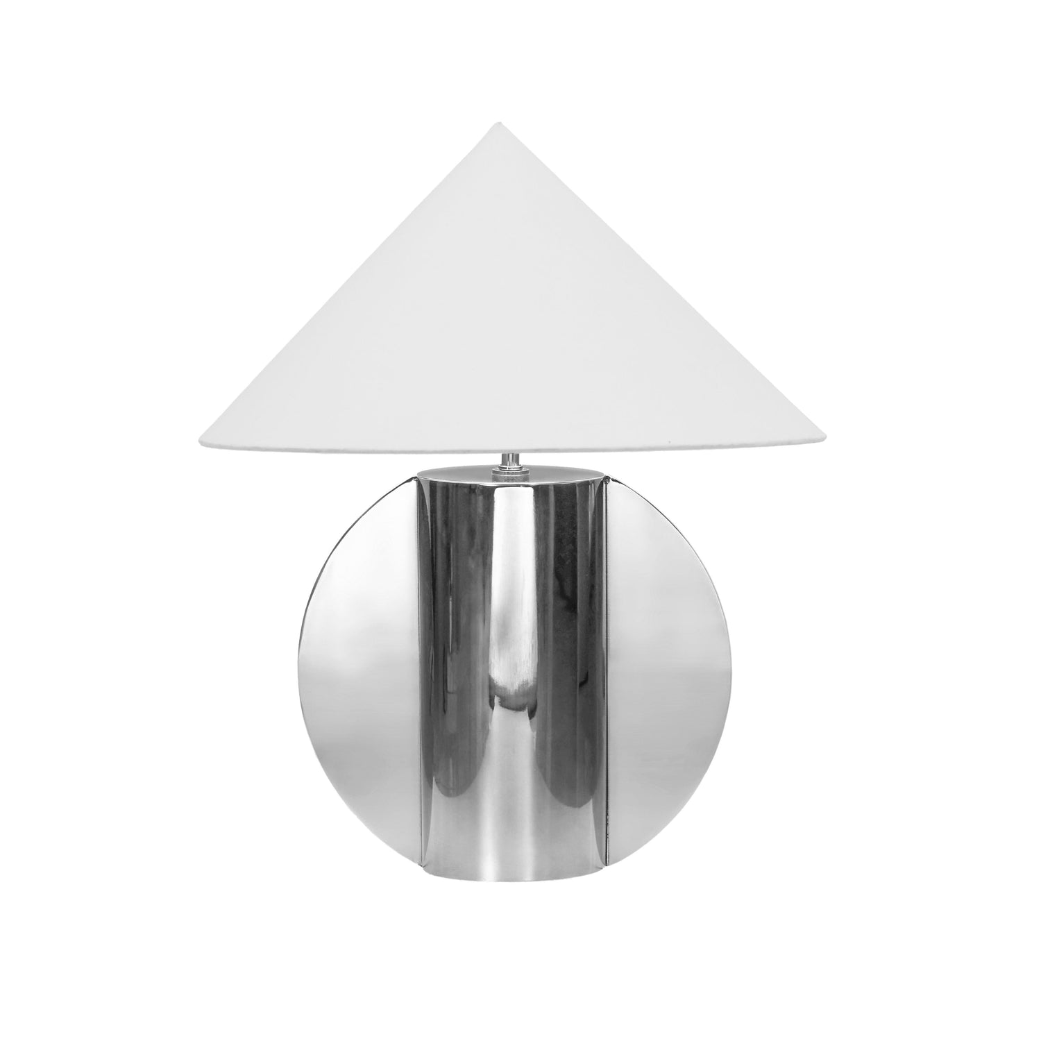 Geo Semi-Circled Chrome Table Lamp
