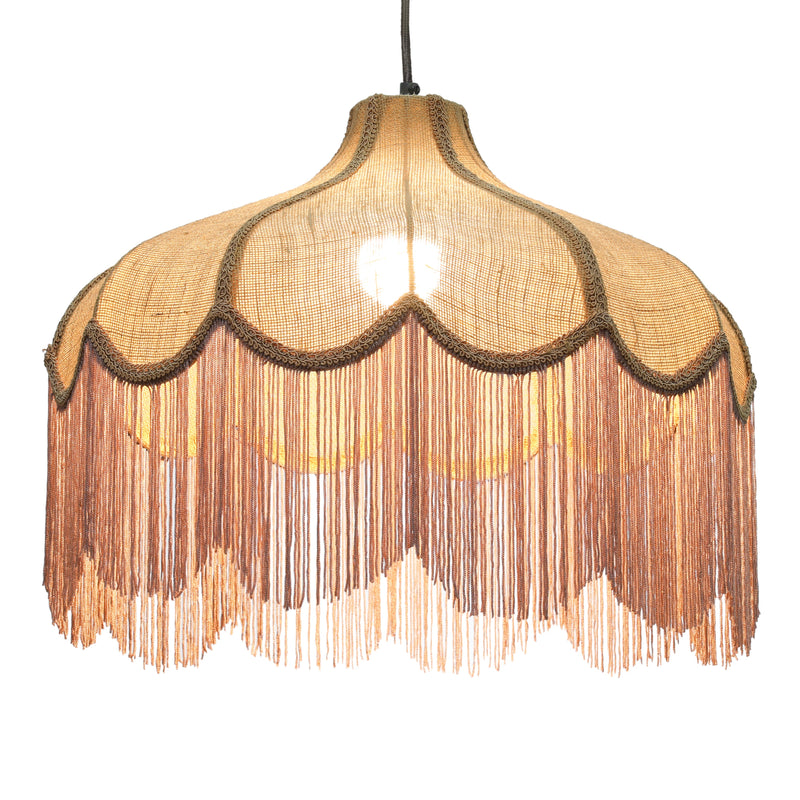 Buchanan Jute Fringed Scalloped Pendant Light