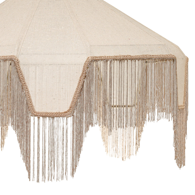 Buchanan Fabric Fringed Angled Pendant Light