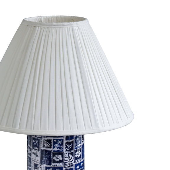 Stamp Blue Pleated Table Lamp
