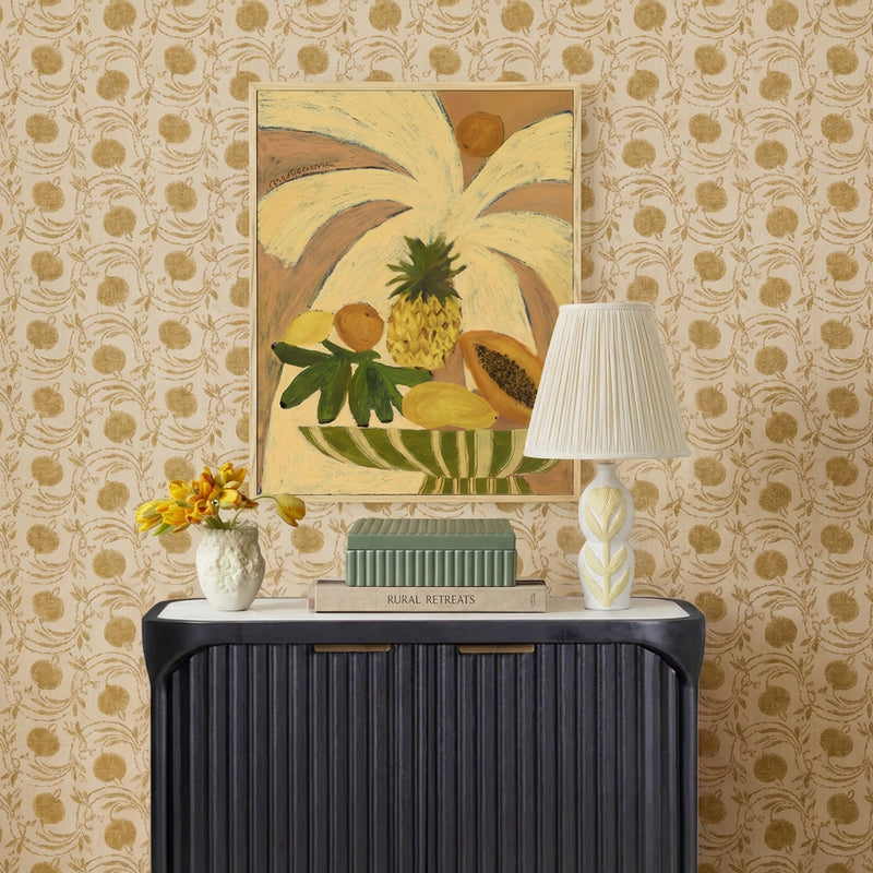 Edith Curved Papier Mache Flower Pleated Table Lamp