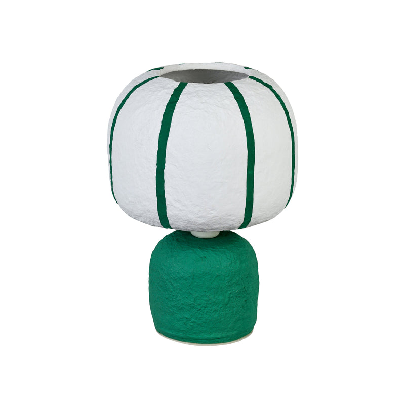 Margate Cotton Mache Table Lamp - Green