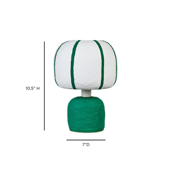 Margate Cotton Mache Table Lamp - Green