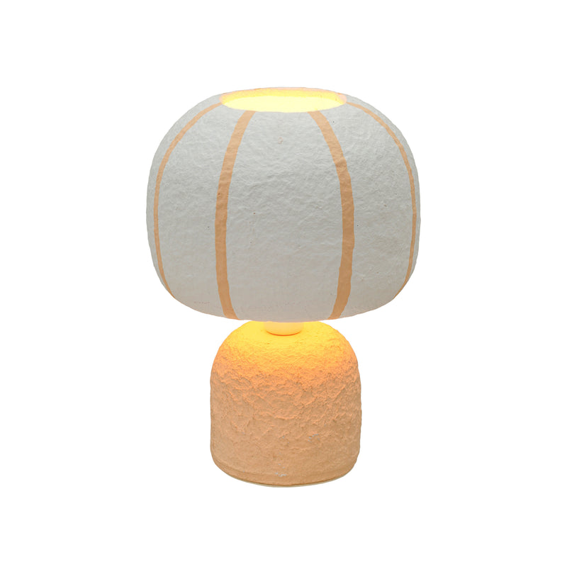 Margate Cotton Mache Table Lamp - Peach