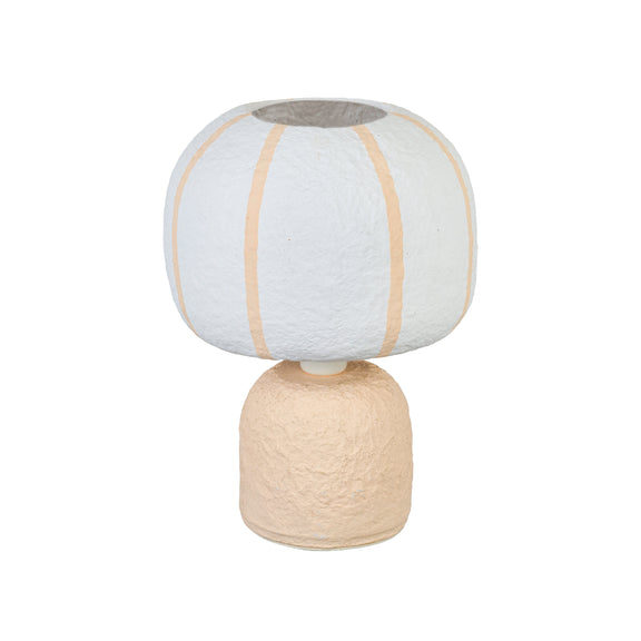 Margate Cotton Mache Table Lamp - Peach