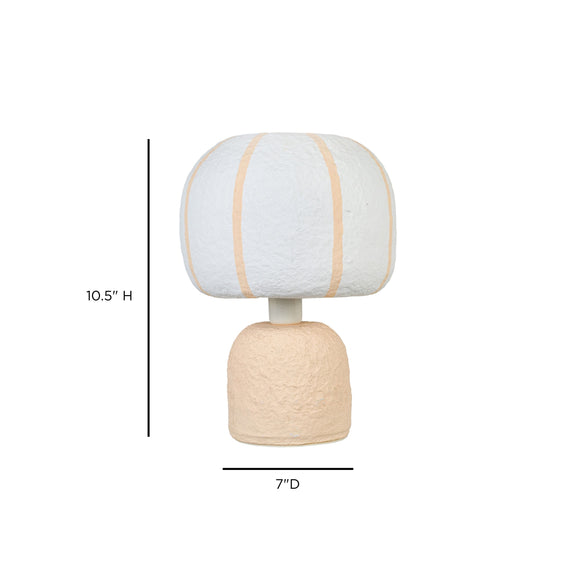 Margate Cotton Mache Table Lamp - Peach
